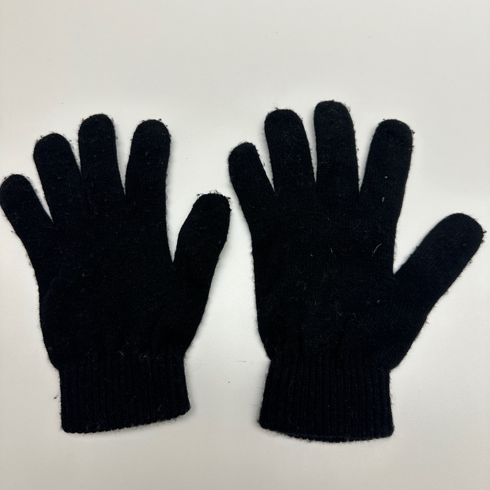 Black Wool Gloves - Size Small - Picture 2 of 2